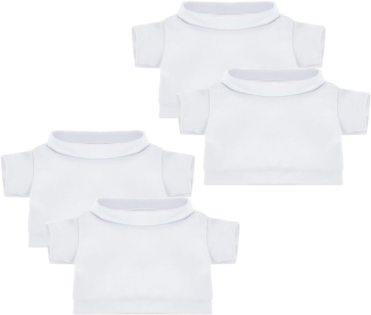 Knuffeldieren kledingset 4 stuks - witte T-shirts - voor Build-A-Bear en knuffeldolls - creëer unieke outfits - SnelShoppen