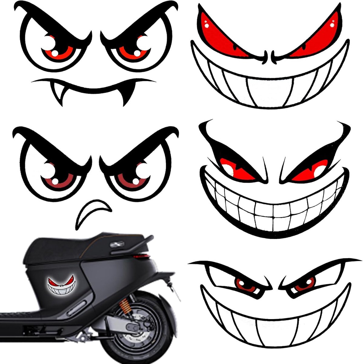 Stickers ogen - waterdicht zelfklevend - robotmaaiers decoratie - vrolijke uitdrukkingen - SnelShoppen