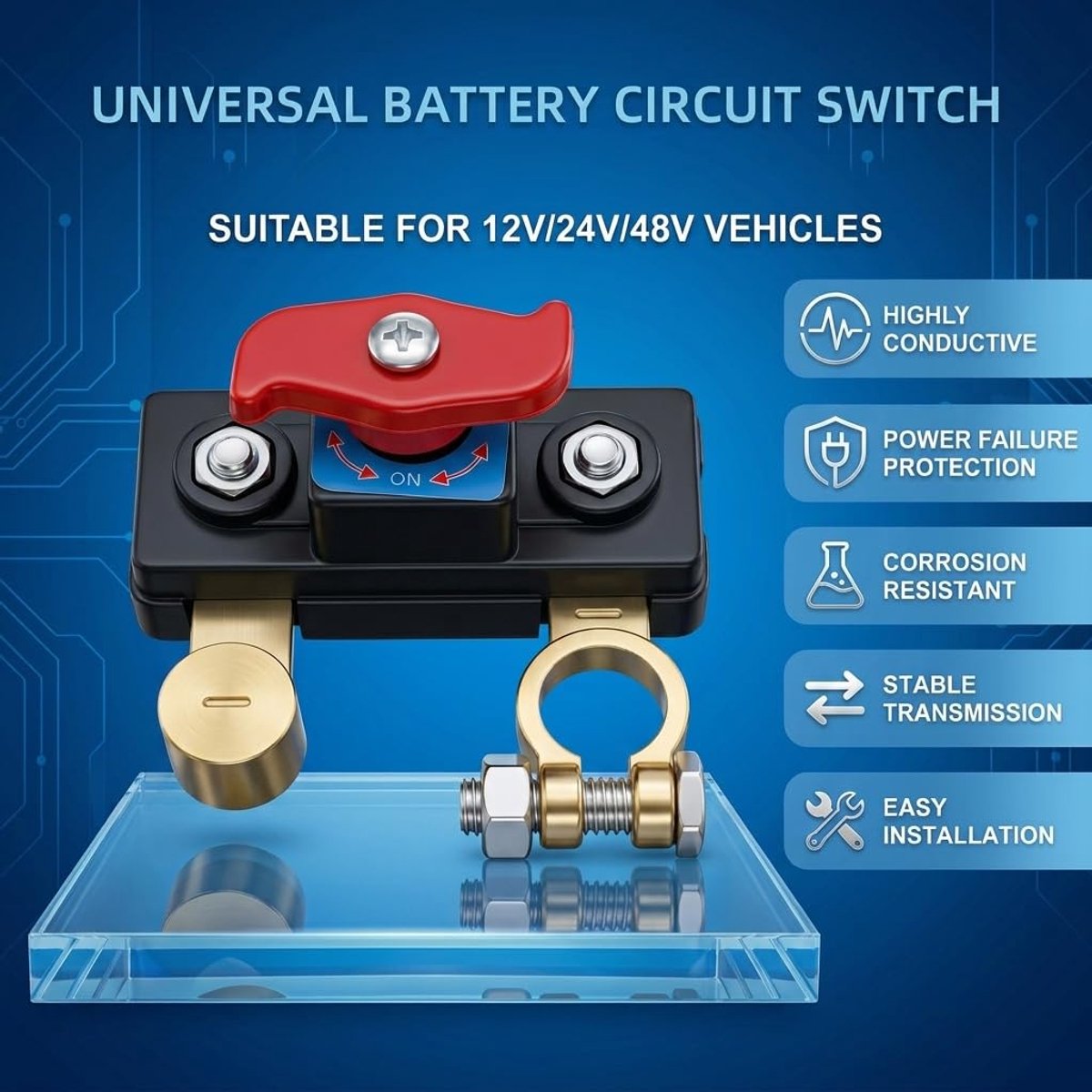 Accuscheidingsschakelaar 12V 24V - Robuust ontwerp - Eenvoudige installatie - Verleng de levensduur van uw accu - SnelShoppen