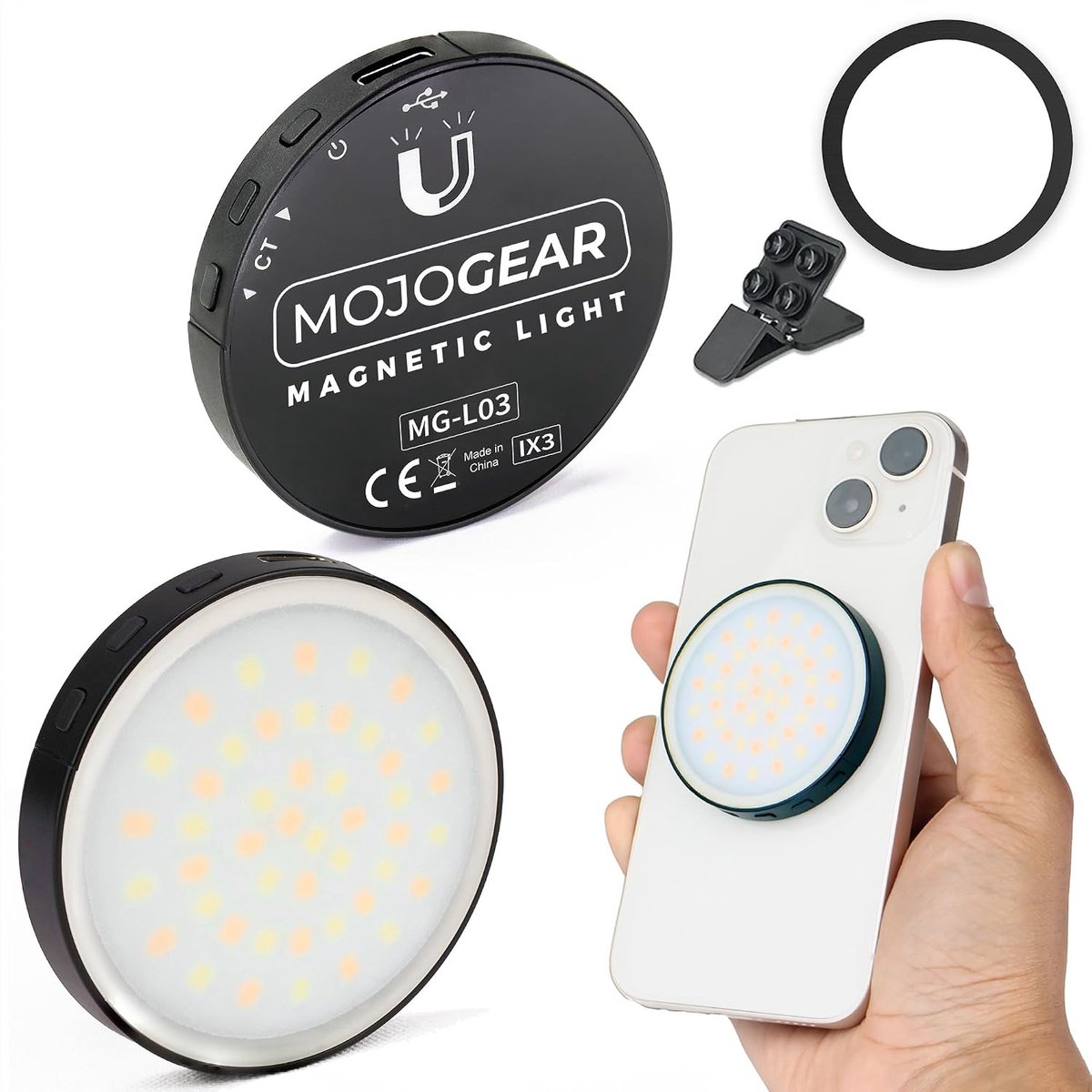 Mini video lamp met magnetische bevestiging - 46 LED lampen - Dimbaar - Ideaal voor smartphonegebruik - SnelShoppen