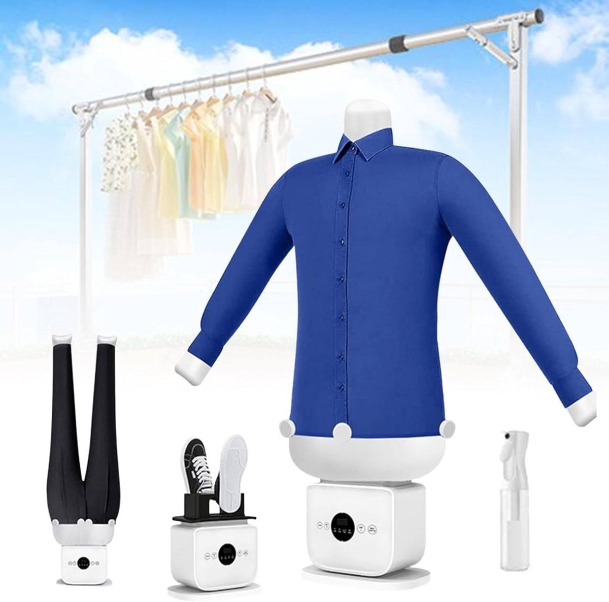 Automatische Strijkmachine - Stoomdroger Kleding - Kreukvrij Kleding Maken - 360 Graden Stoom - 8-12 Minuten - Meerkleurig