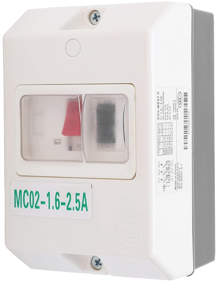 Motorbeveiligingsschakelaar 220/380V - IP55 waterdicht - ABS kunststof - Bescherming voor elektrische motoren - SnelShoppen