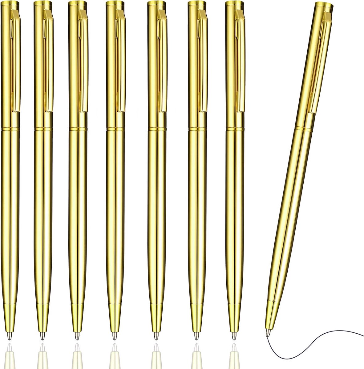 Balpen 1mm Zwart - Slank Aluminium - Inklapbaar - Perfect voor kantoor en school - SnelShoppen