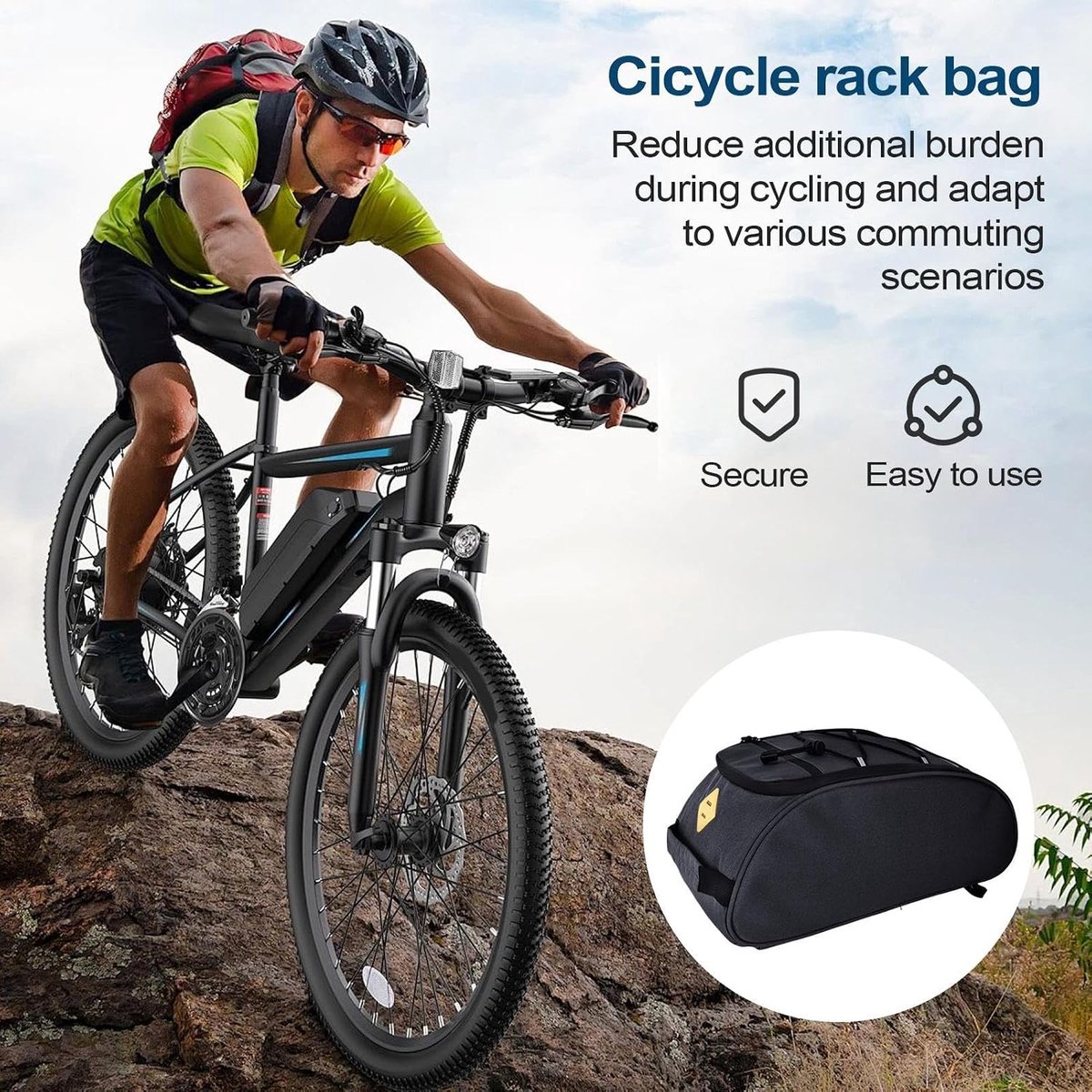 Fietsdrager Tas - Bagagedrager Tas - Fietsen en Reizen - Waterdicht Oxford Materiaal - 8 Liter - Zwart