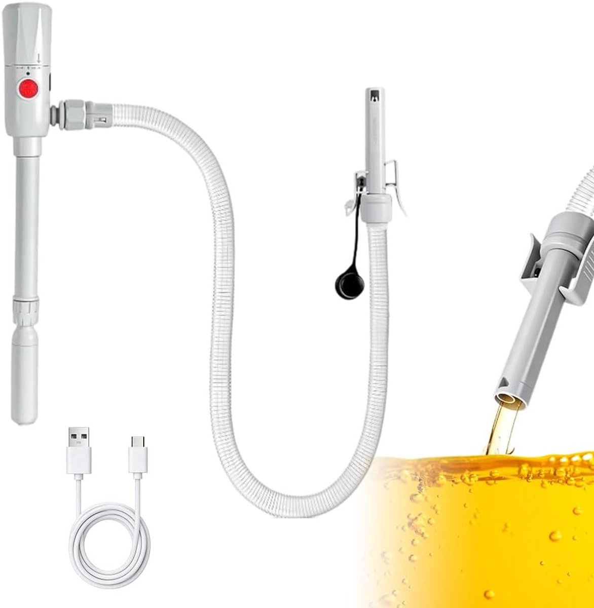 Benzinepomp voor jerrycan 2,8 GPM - elektrische vloeistoftransferpomp - automatische uitschakeling - SnelShoppen