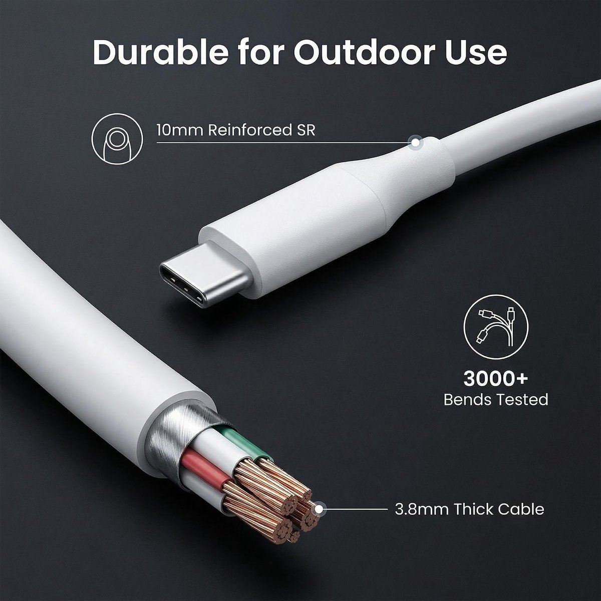 USB-C beveiligingscamera verlengkabel 10m - 11-delige installatiekit - schoon bevestigen - SnelShoppen