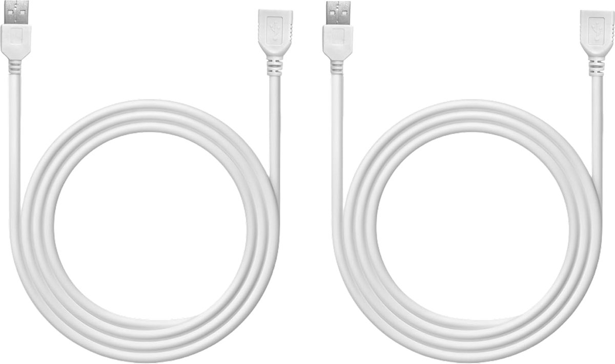 USB verlengkabel 2m - 2P 22AWG draad - voor USB tafelventilator en LED verlichting - SnelShoppen