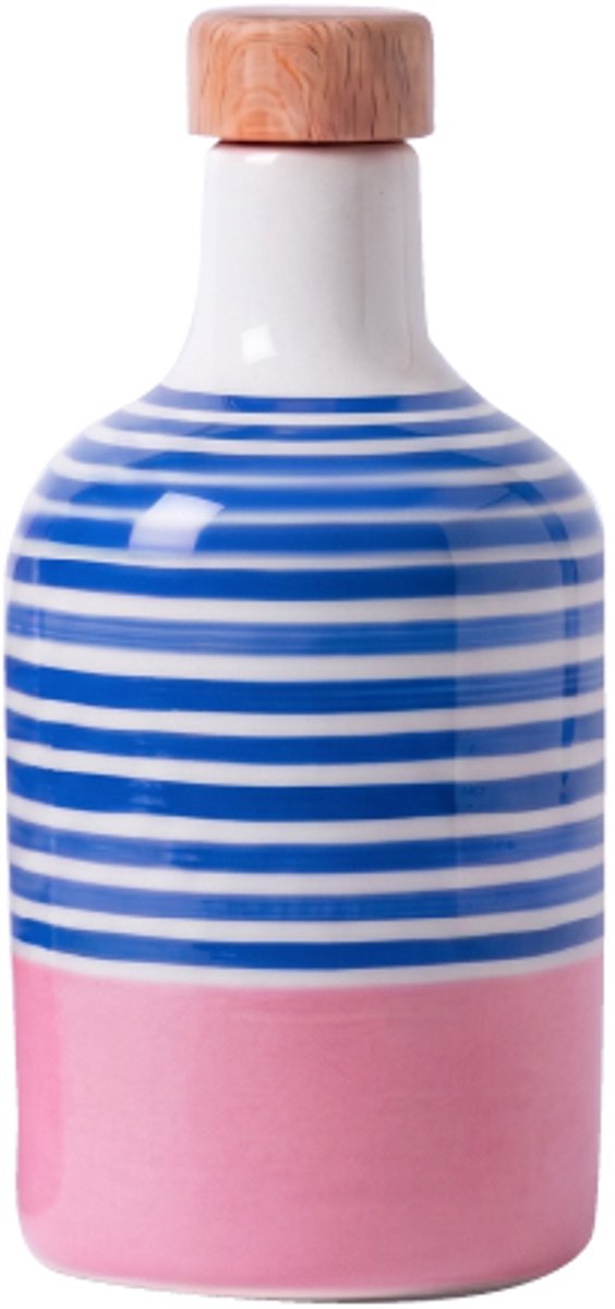 Materico Rosa Blu – Handgemaakte Keramische Fles Extra Vergine Olijfolie uit Puglia – 250 ml