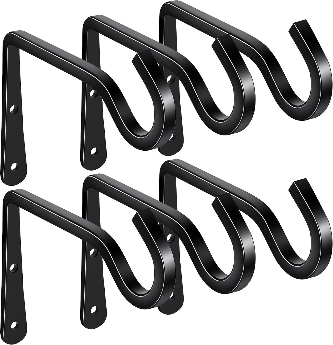 Wandhaken 15 cm - zwart ijzer - robuust en duurzaam - ideaal voor planten en decoratie - m-winkel