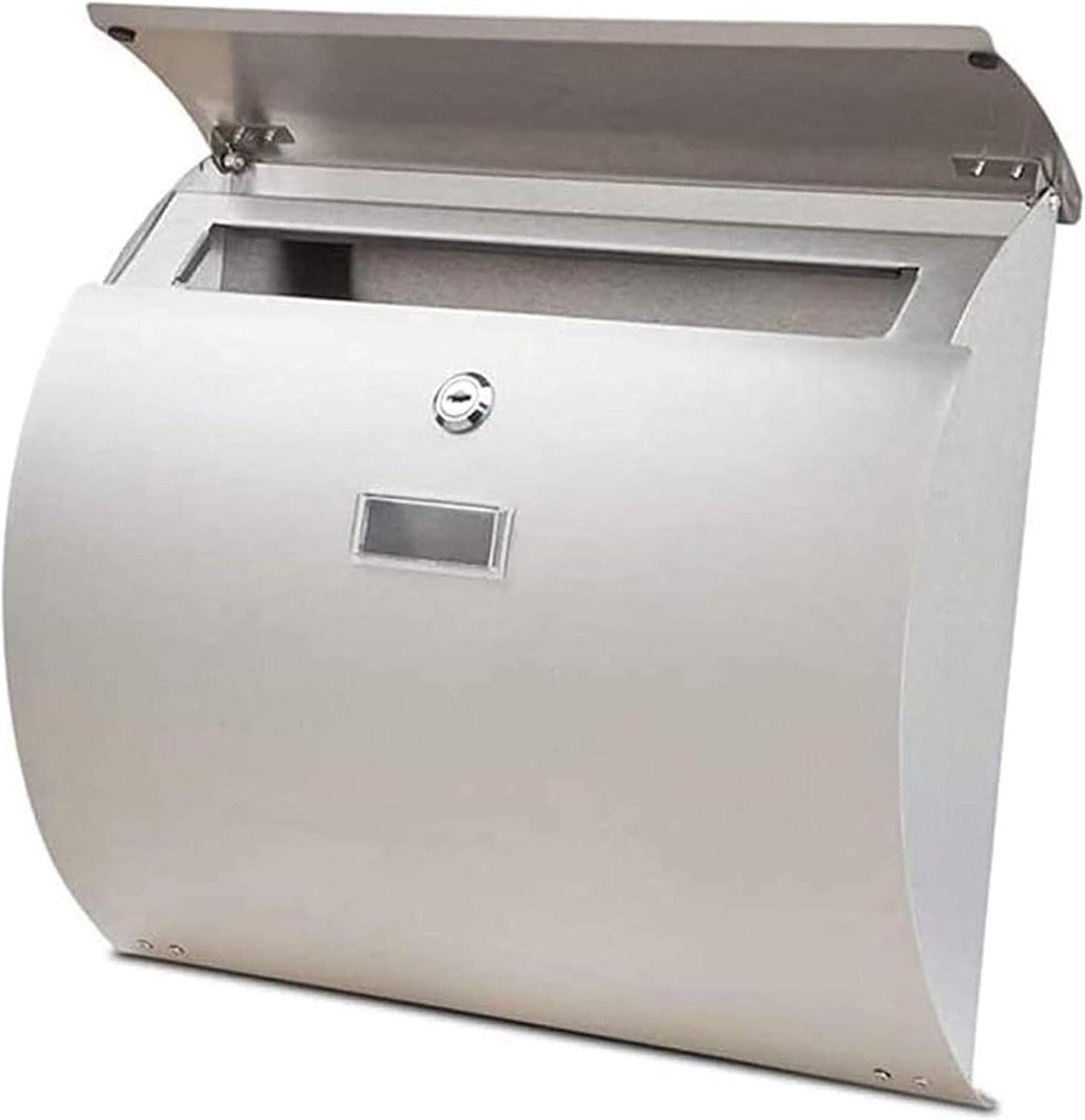 Afsluitbare Brievenbus - Wandbrievenbus Roestvrijstaal - Post Ontvangen - Geluidsabsorberend Ontwerp - 3.5 kg - Zilver
