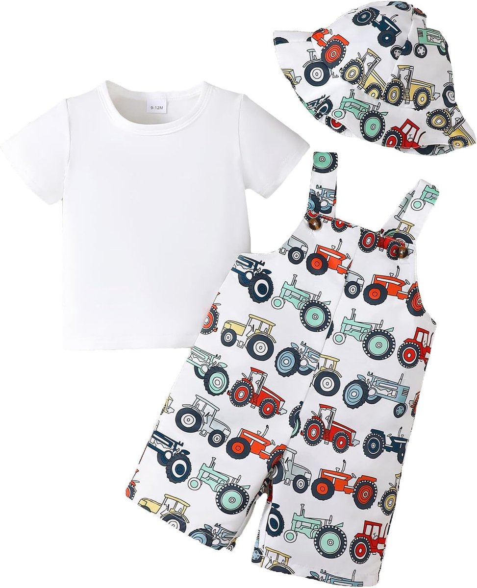 Korte Mouwen T-shirts voor Jongens - Gedrukt Beer en Dinosaurussen - Zomerset voor Baby Jongens - SnelShoppen
