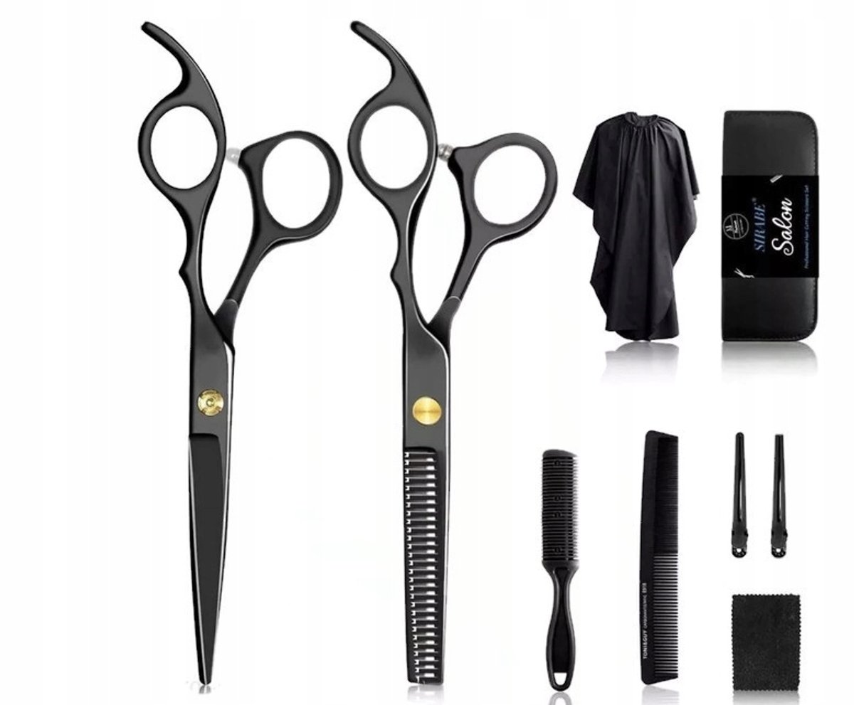 Professionele Haarstyling Set: Scherpe Roestvrij Staal Scharen & Accessoires
