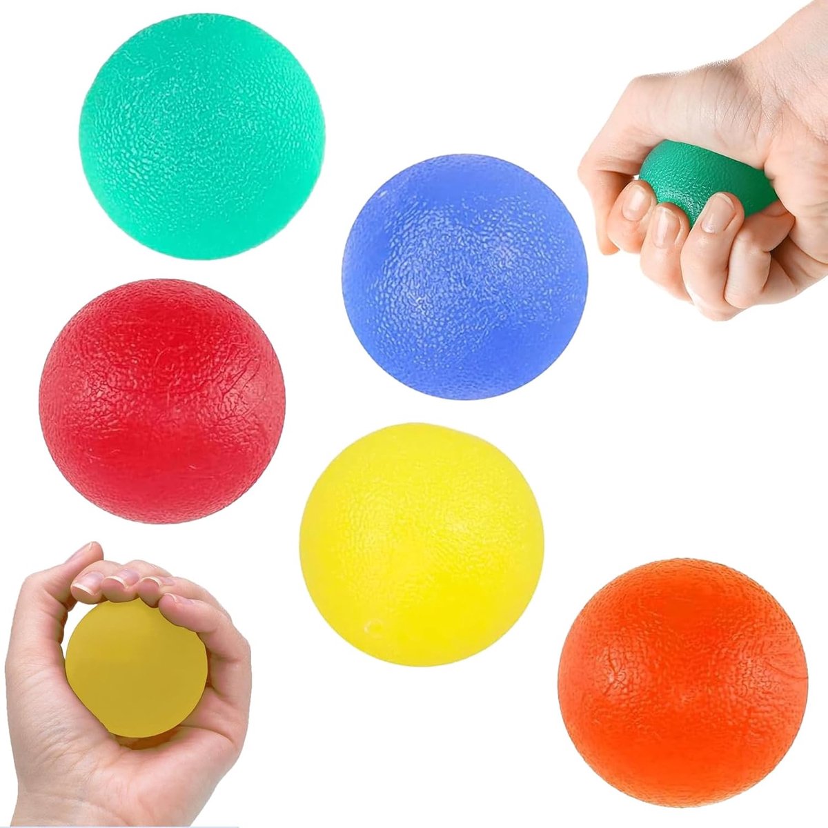 5 Pcs Hand Therapy Balls, Egg Grip Balls, Anti-Stress Ball, Hand Therapy Balls to Improve the Strength of the Palm - ShopVlot