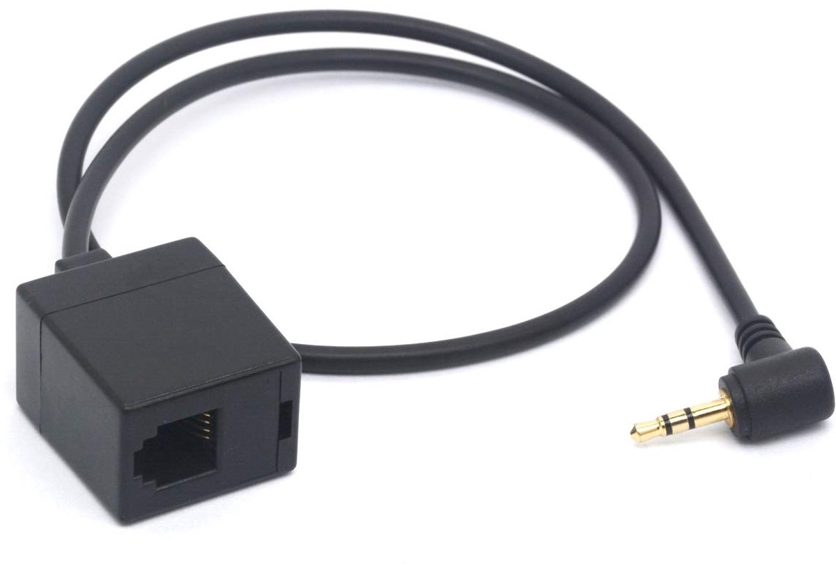 Angular 2.5mm Male to RJ9/RJ22 Headset Female Cable Adapter, 90 Degree 4P4C RJ9 to 2.5 Phone Jack - ShopVlot
