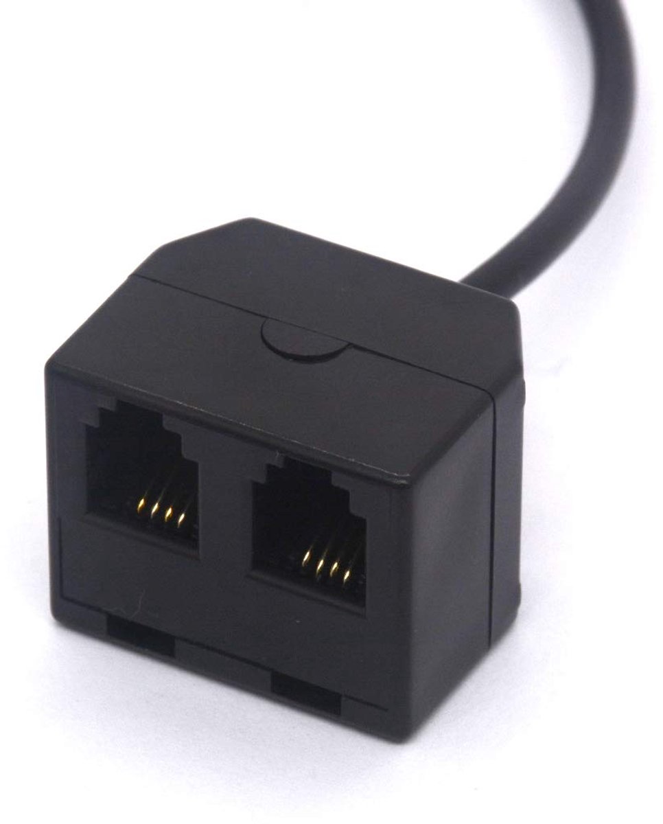 Tomost RJ9 Headset Splitter 4P4C Male to 2 RJ9 Female for Plantronics, Jabra, Hot Desking Office Phones - ShopVlot