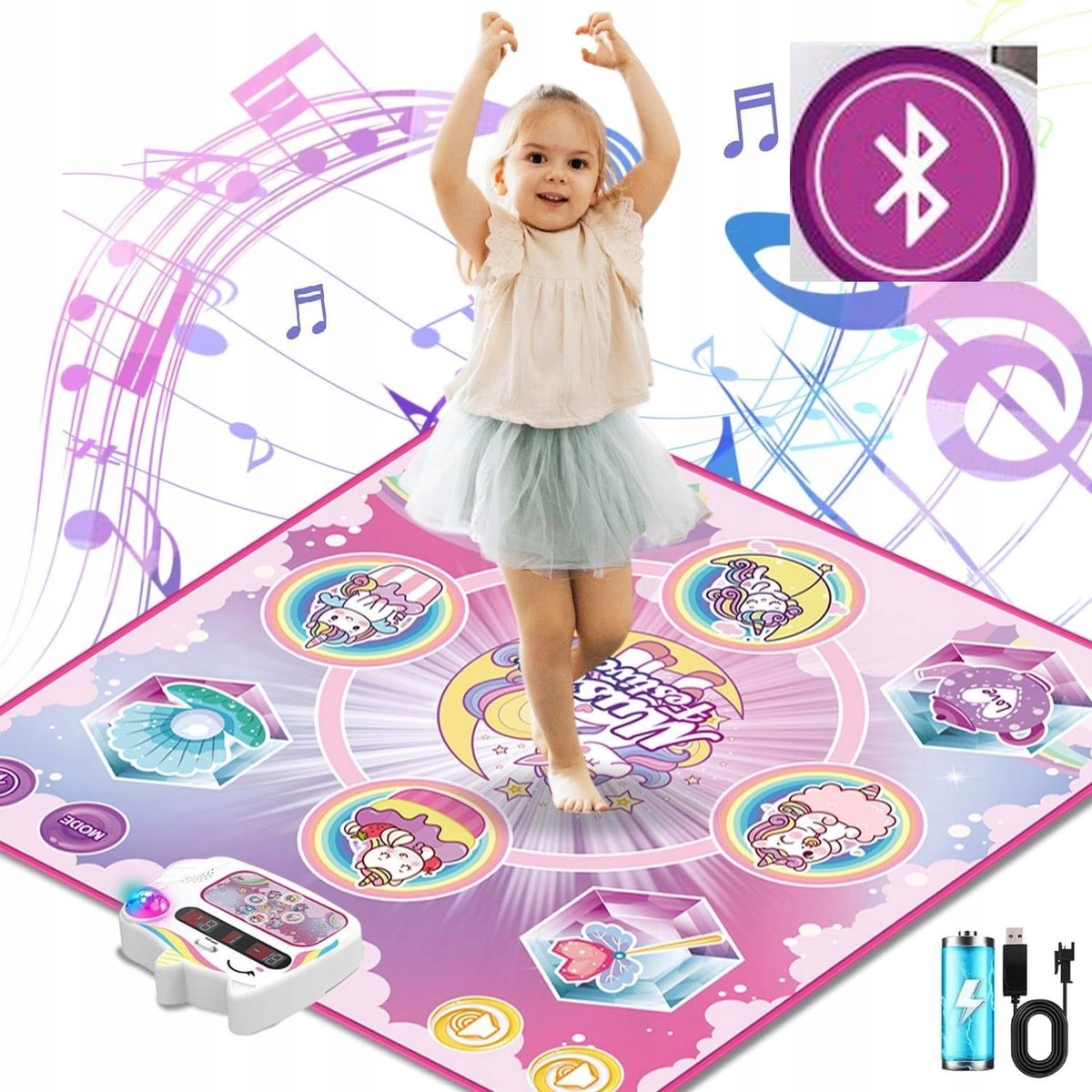 Muzikale Dansmat Eenhoorn met Bluetooth voor Kinderen - 6 Spelmodi