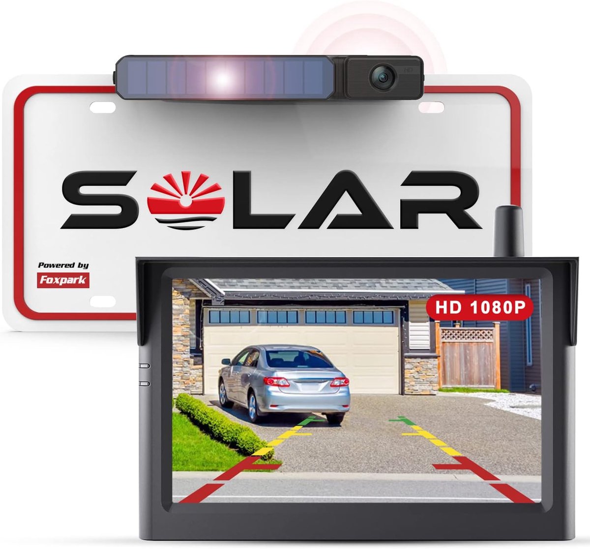 Draadloze achteruitrijcamera 1080p - 5" monitor - IP69K waterdicht - Eenvoudige installatie in 3 minuten - ShopVlot