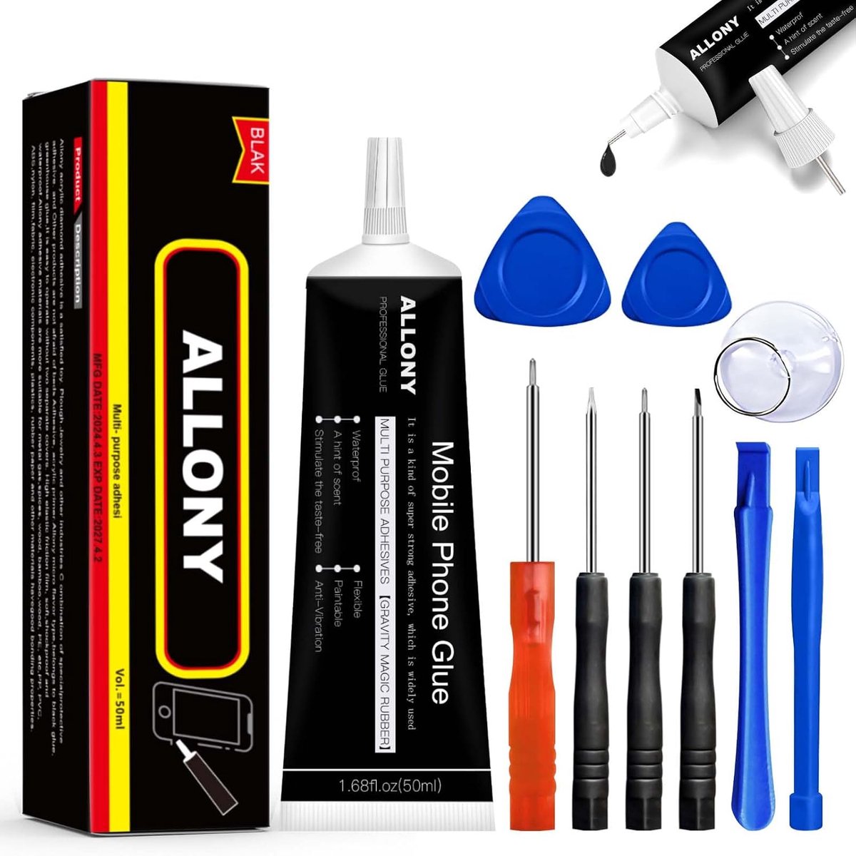 Mobiel toont - zwarte smartphone lijm - 50ml - sterke hechting - ideaal voor reparaties - ShopVlot
