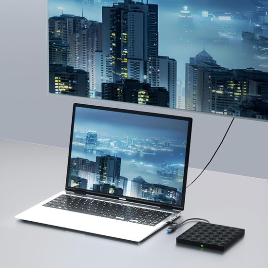 Externe Schijf Hub - Lezer Schrijver Docking Station - Data Overzetten - Brede Compatibiliteit - Standaard Formaat - Zwart — afbeelding 2
