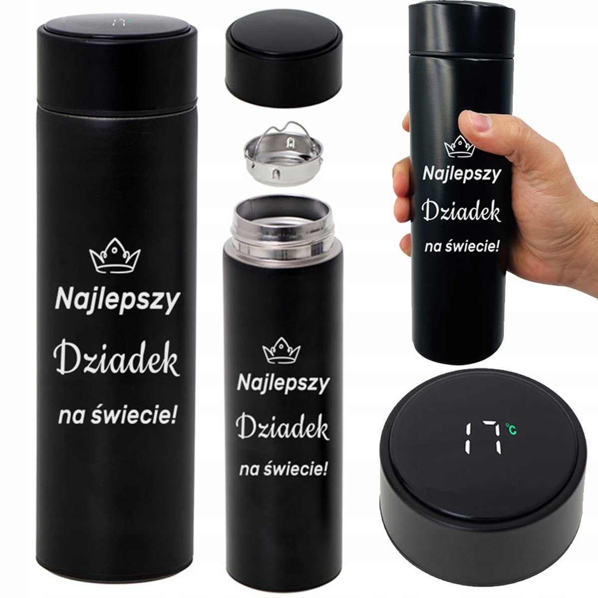 Merkloze Thermosbeker met LED Temperatuurdisplay - 500ml