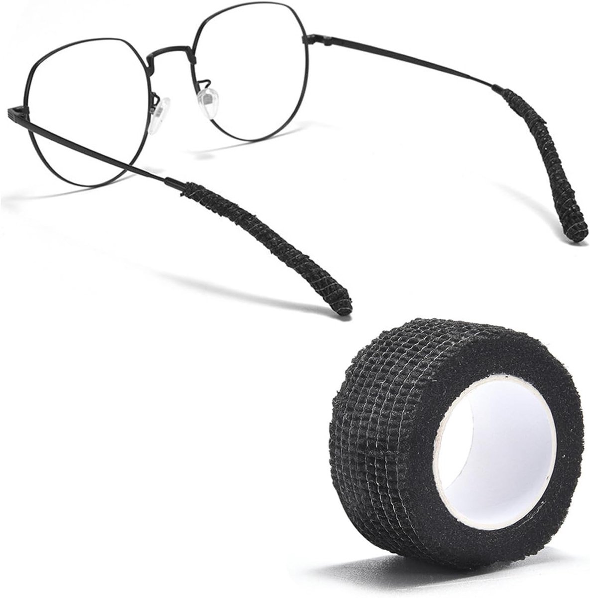 Bril Oorkussenverband, Oogglas Oorgrepen Anti Slip, Bril Tempeltips, Bril Armkussen, Oogglas Oorkussens voor Pijn, Tempelmouw Tips Oorpads voor Brillen, Zwart