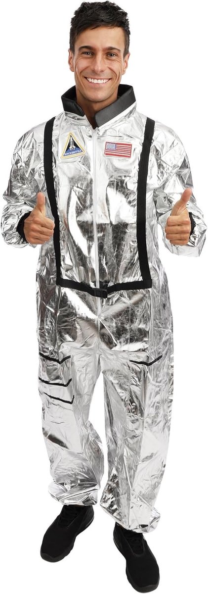 Clown - 23219 | Astronaut kostuum voor volwassenen - maat XXL, grote maat, uniseks, luxe - Verken de ruimte met een gemakkelijk te dragen, realistisch en van goede kwaliteit kostuum!