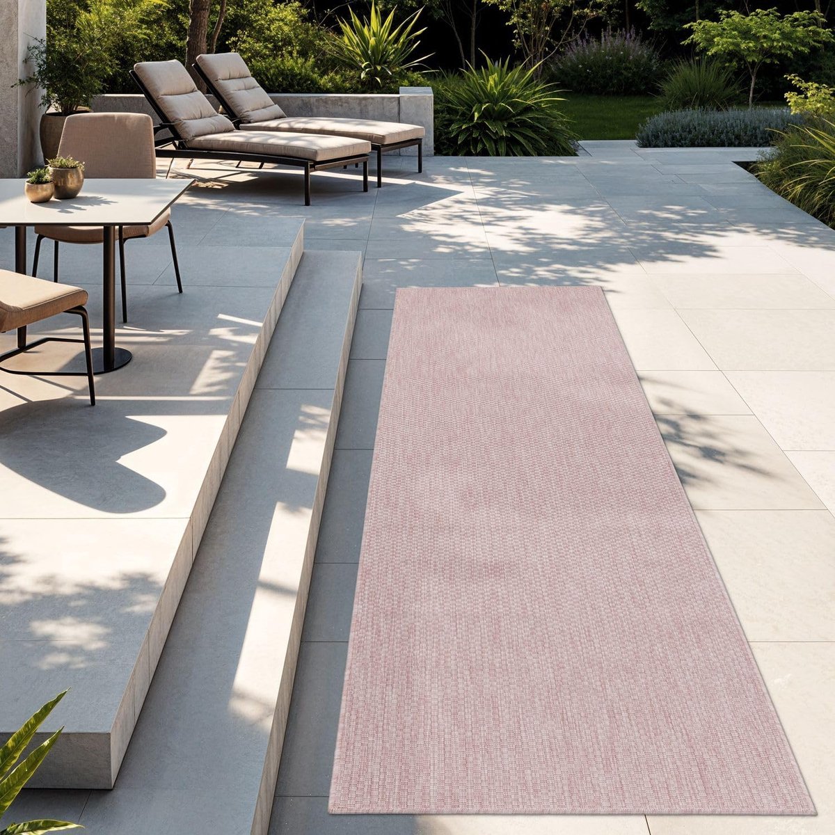 Home Vloerkleed Voor Outdoor Keukenvloerkleed Balkon Terras Eenkleurig Design Modern, Kleur: Roze, Maat:80x150 cm