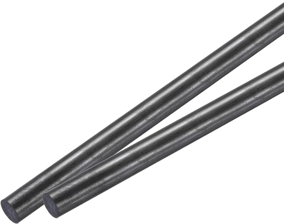 2 stuks koolstofvezel stang, 8 mm x 150 mm, voor doe-het-zelf gereedschappen, vliegtuigen, RC-buizen, vleugels, quadcopter