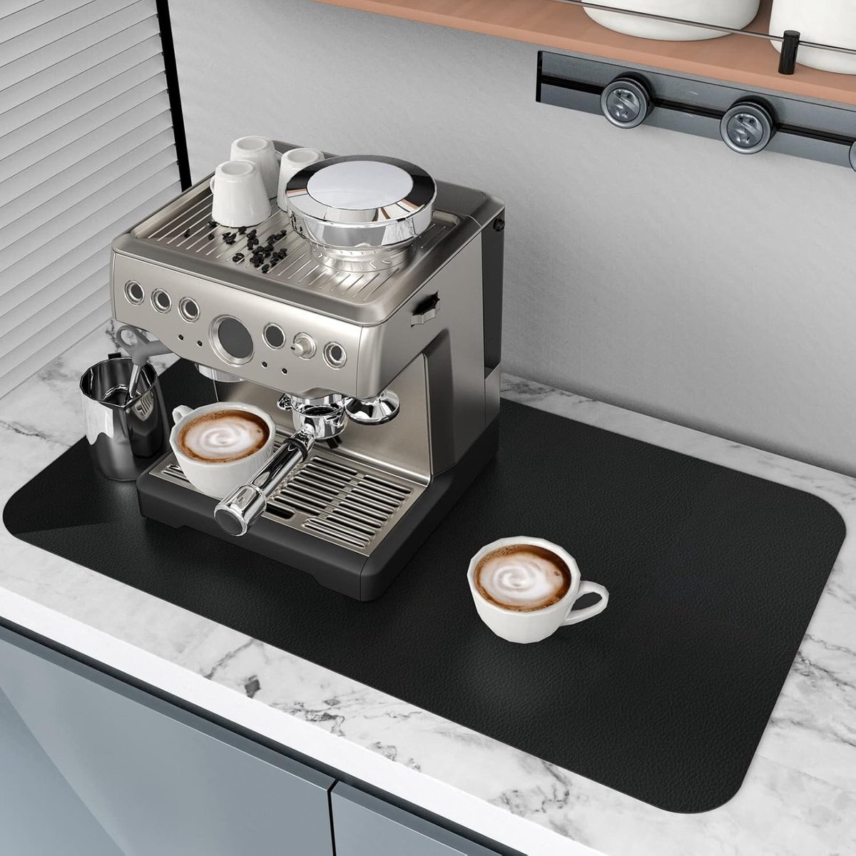 Afdruipmat, 60 x 40 cm, volautomatische onderlegger, servies, absorberende afdruipmat voor keuken en woonkamer
