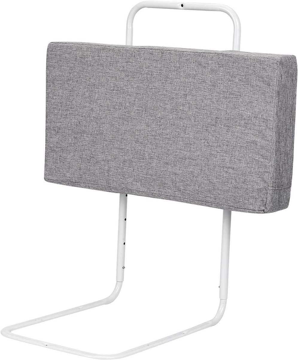 Bedhekje 60 cm, uitvalbescherming, bedbeschermingshek voor kinderen, 5-gaten, in hoogte verstelbaar, valbescherming voor kinderen, kinderbedhek, familiebed voor kinderbed (60 cm, linnen grijs)