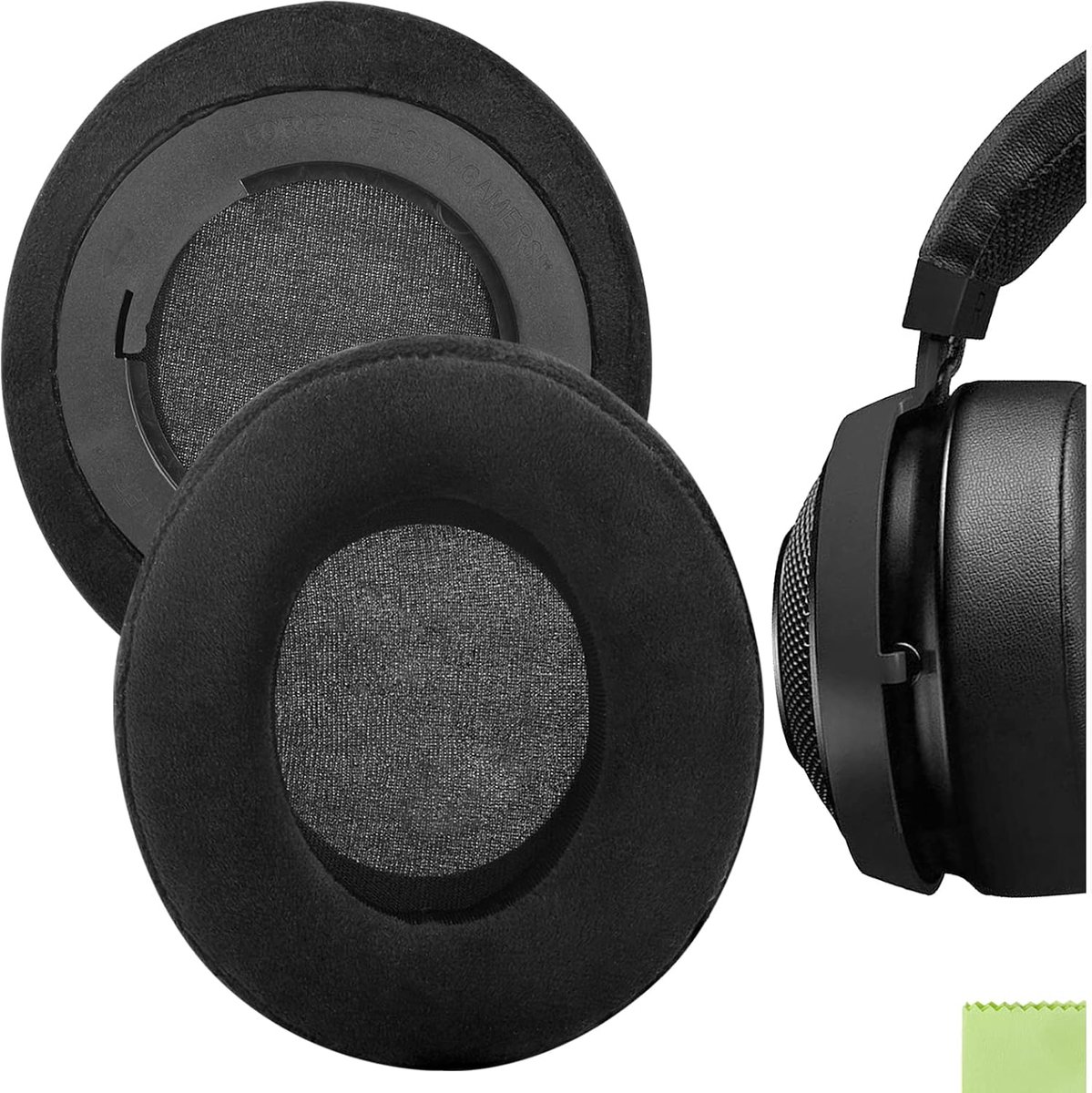 Comfort Velour Oorpolster voor Razer Kraken Stormtrooper Edition, Kraken Pro V2 PewDiePie Limited Edition, Kraken Pro V2, Kraken 7.1 V2, Kraken 7.1 ChromaV2 Hoofdtelefoon Oorkussens (Zwart)