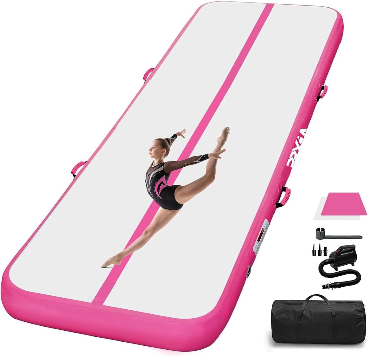 luchtmat, track, 3 m/4 m/5 m/6 m, turnmat, tuimelmatten, 10/20 cm hoogte met complete accessoires, opblaasbare gymnastiekmatten voor thuis, outdoor, yoga