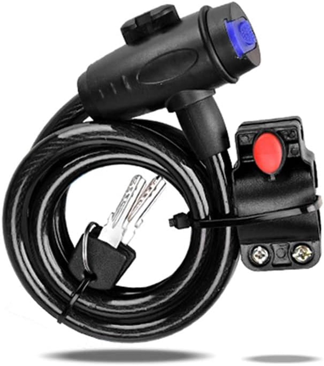 Kabelsloten,Fietsslot met Sleutel,Spiraalslot Fiets 120cm Lang Ø12mm,Anti-Diefstal Fietsslot voor Fiets Scooter Driewieler Scooter