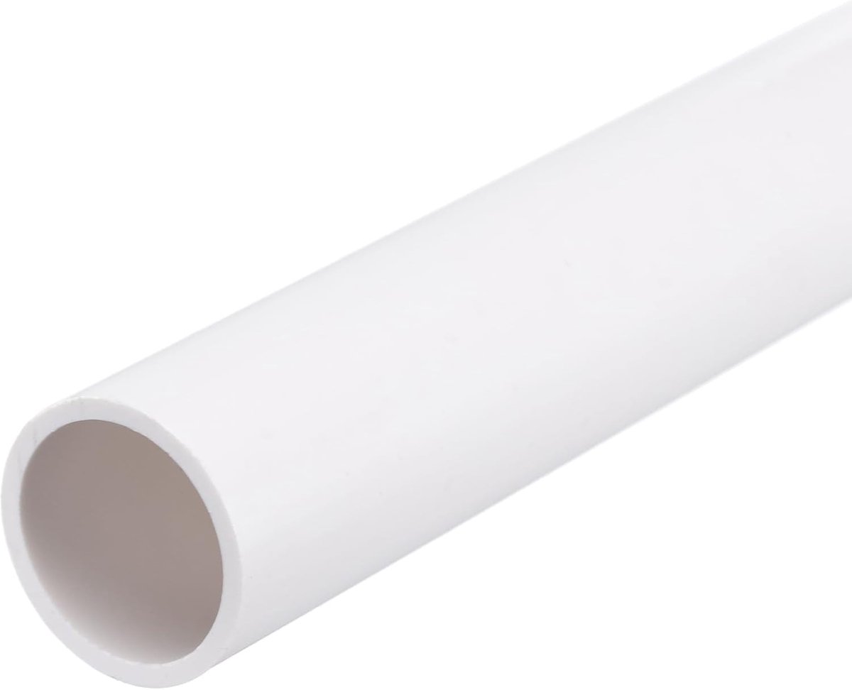 Ronde stijve pvc-slang, 21,4 mm ID, 25 mm OD 8 inch lengte, wit, hoge bestendigheid, voor waterslangen, handwerk, kabelmantel