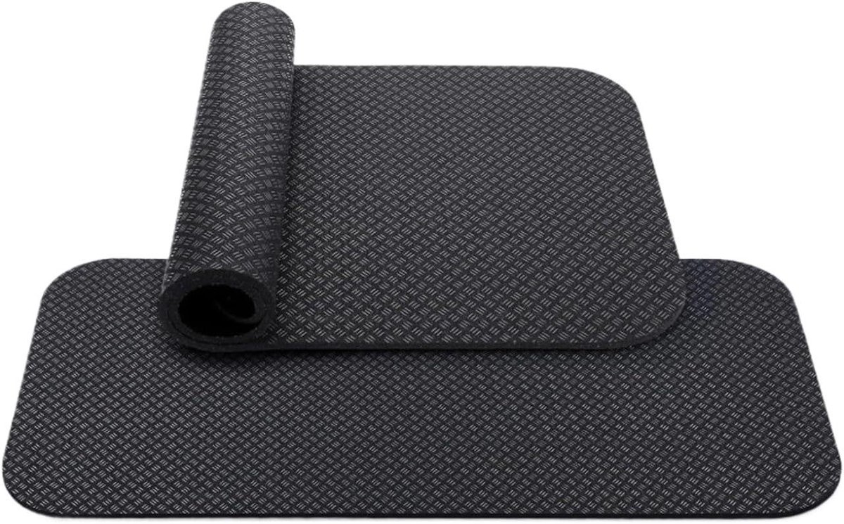 Hometrainer Mat - Vloermat Fitnessapparaat - Bescherming Vloer - Trillingsdempend Antislip - 63.5x30x0.5cm - Zwart