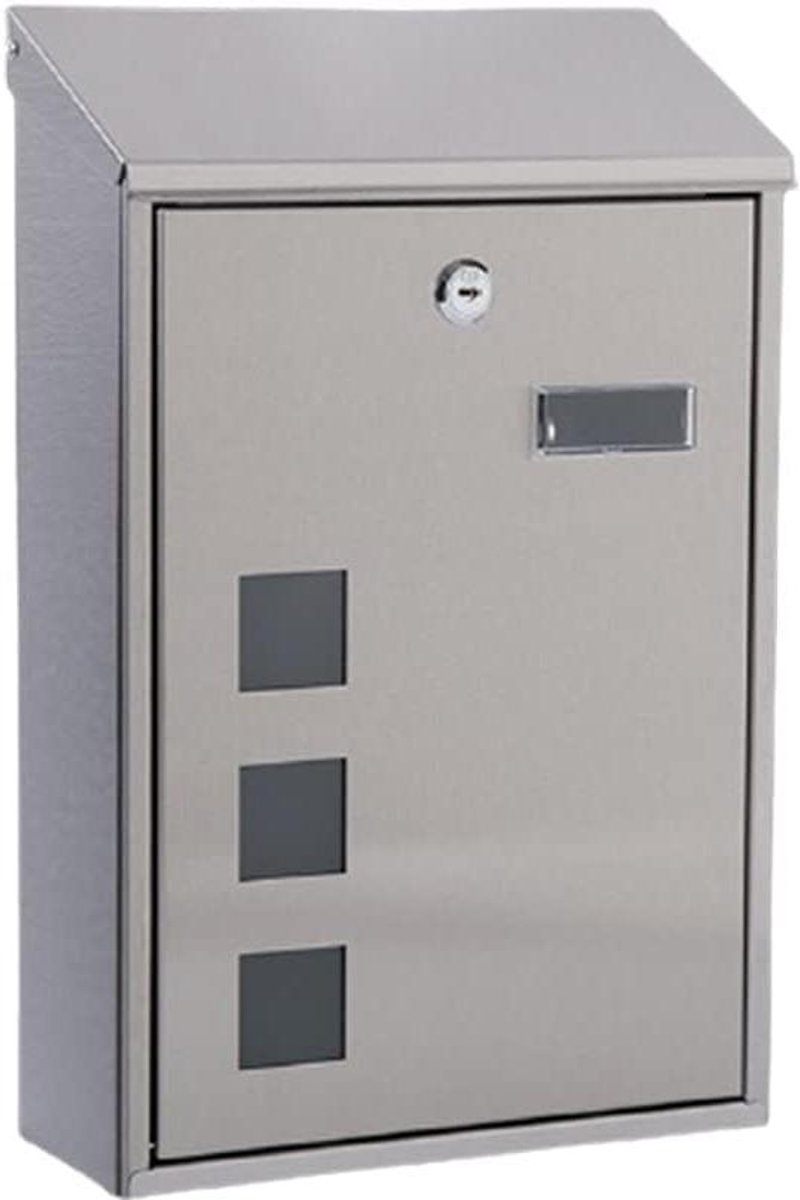 Brievenbus Muurbevestiging - Postbus Buiten - Post Ontvangen - Waterdicht Transparant Deksel - 39x25x10cm - Zilver