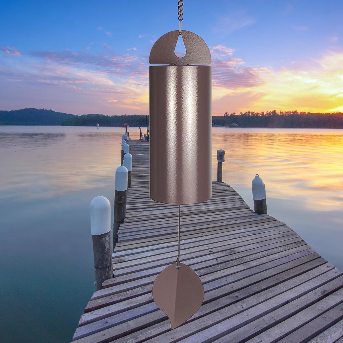 resonerende serene bel - 66 cm, gedenkwindgong met diepe toon voor buiten, grote hangende bel voor tuin- of terrasdecoratie
