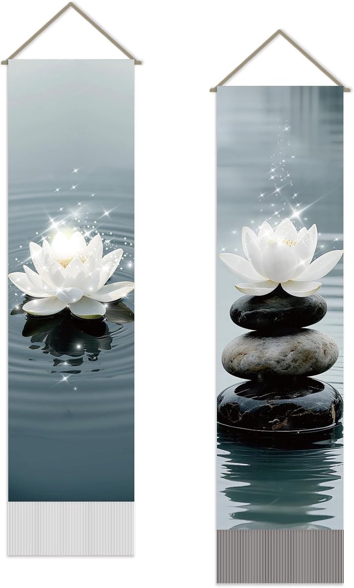 Lotus bloemen wandtapijt spiritueel wandkleed meditatie lotus wandkunst wandtapijten deken 2 lang wandtapijt om op te hangen met kwast voor woonkamer yoga kamer