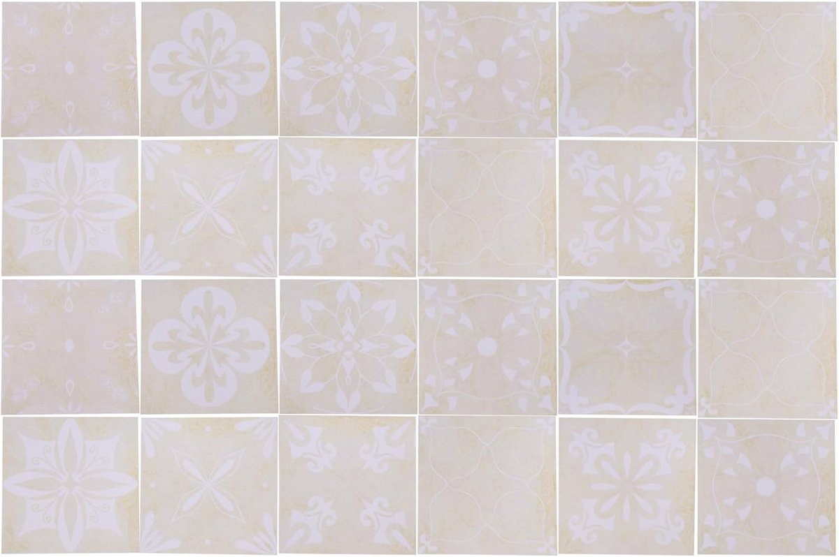 Tegelstickers 24 stuks voor keuken en badkamer waterdicht | Verschillende kleuren (zwart, oranje, blauw); materiaal: pvc; 15 x 15 cm; model HZ86; voor douches, deuren, muren en ramen.