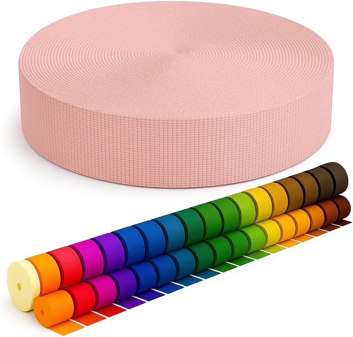 2m of 5m lang – 50 kleuren, breedtes: 10mm 15mm 20mm 25mm 30mm 40mm 50mm, polypropyleen