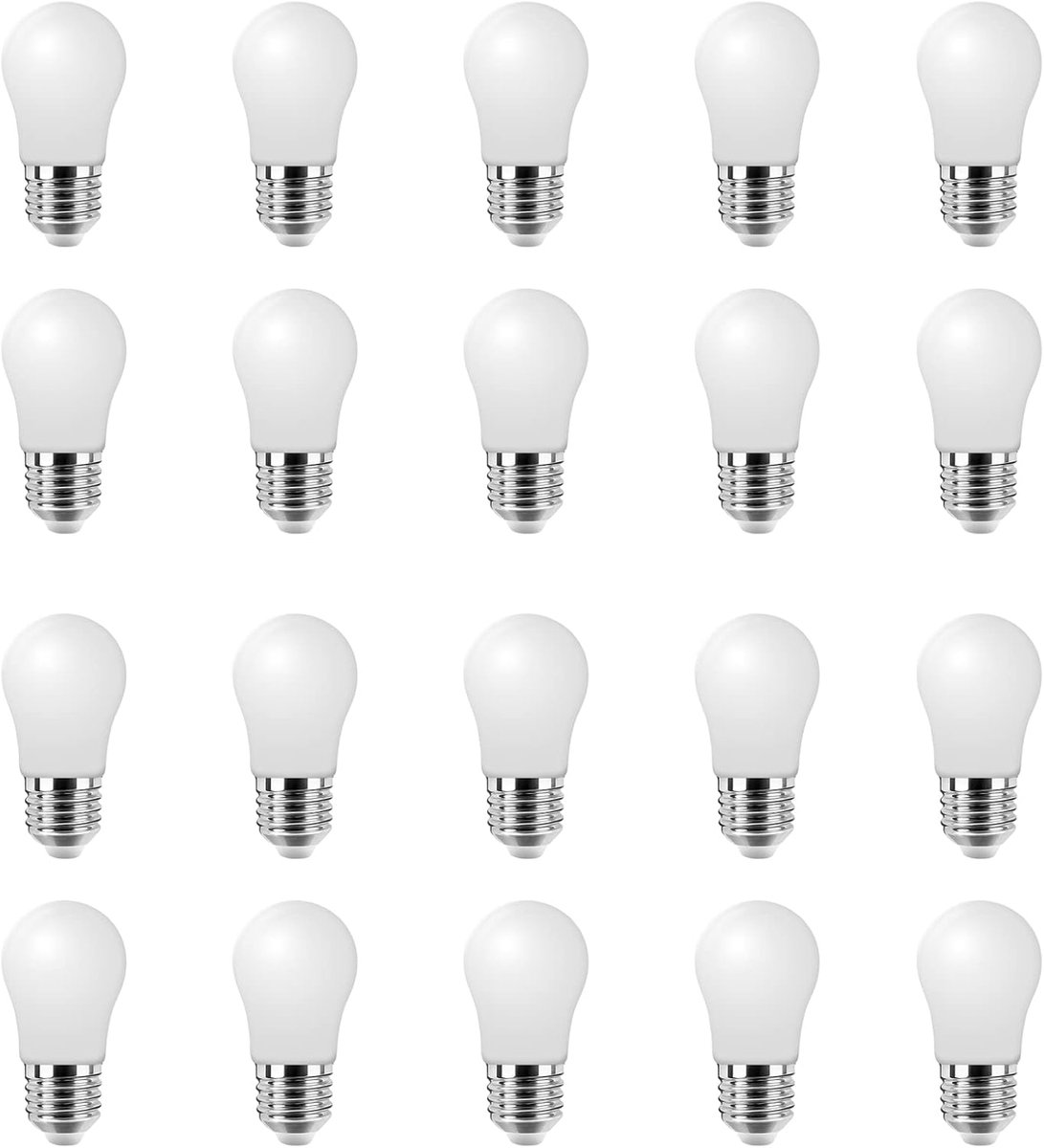 Edison schroef led-lampen, set van 20 stuks, 3 W (30 W), koel wit, A50 Globe gloeilamp voor bruiloft, Halloween, kerstfeest, bar, sfeer ambiance decoratie