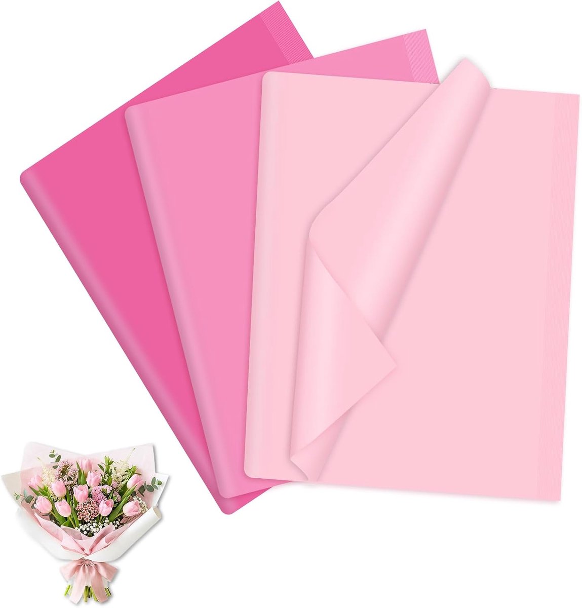 Zijdepapier, 35 x 50 cm, zijdepapier, voor het knutselen van geschenken, vulling, Pasen, Valentijnsdag, bruiloft, decoratie (roze)