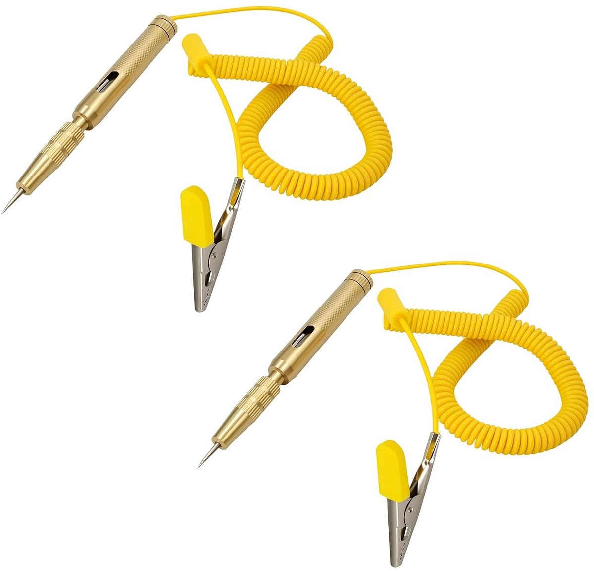 Autospanningstester met testlamp, 6 V, 12 V, 24 V, stroomptester, voor auto's met krokodillenklem, stroomptester, testlamp, spanningstester, tweepolig, met krokodillenklem voor autos