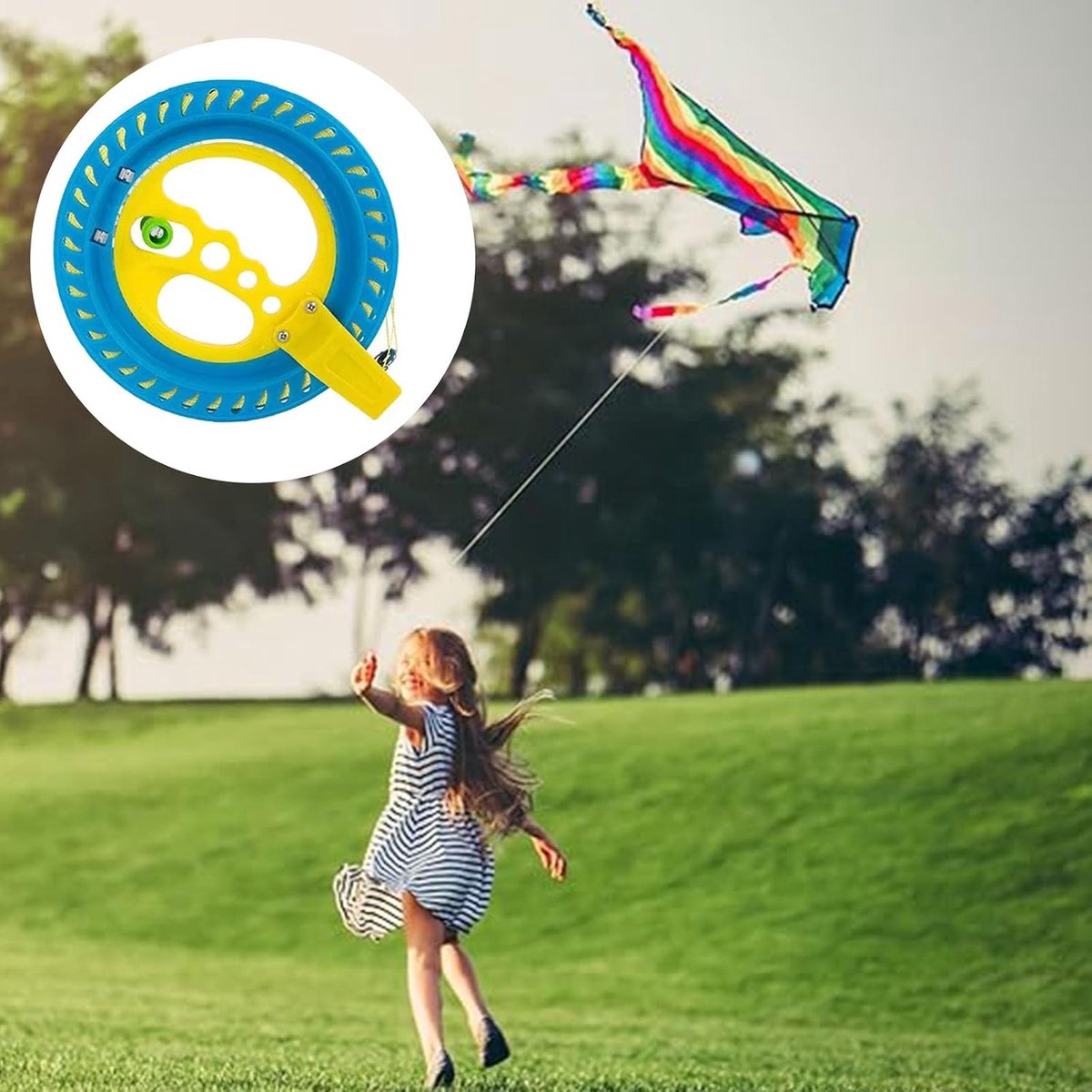 Spoelset, Drachenlijn haspel voor vliegers, Drachenlijn rol 150m, Drachenlijn ABS kunststof kite spoelrollen, Drachenrol Drachenlijn haspel lijnrol
