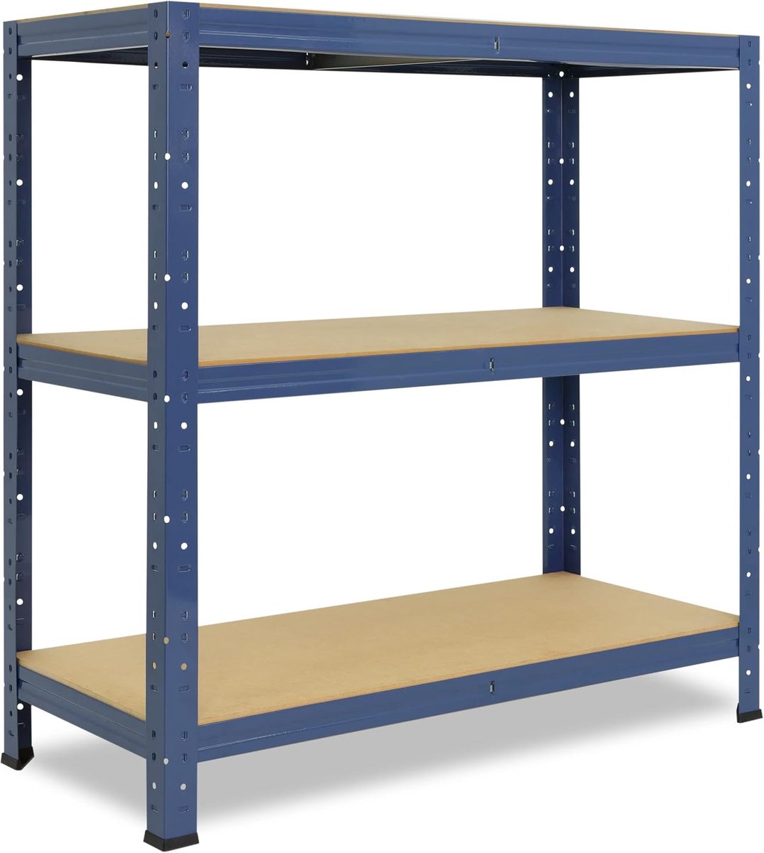 Shelfplaza Home 90x45x50cm metalen stellingkast blauw: 3x175kg | stellingen Berging stelling Garagekast Metalen opslagstelling Opbergstelling Zware stelling Opslagrek Garage stelling