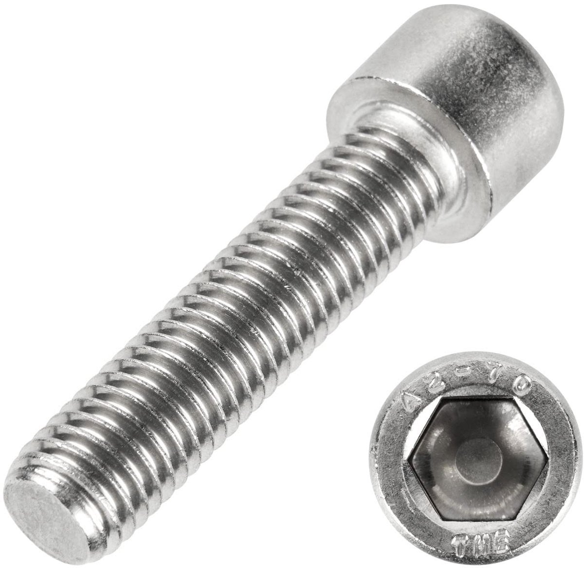 M6 x 50 10 stuks DIN 912 (deelschroefdraad, cilinderkopschroeven, binnenzeskant, ISO 4762) A2 V2A roestvrij staal - M6 x 50