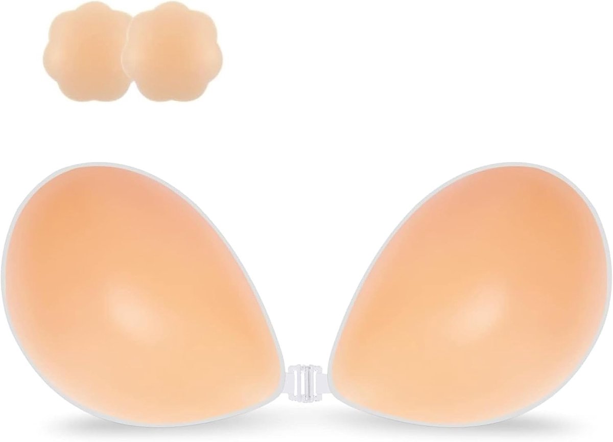 Onzichtbare beha van siliconen, sexy push-up-beha, zelfklevend, zonder bandjes, gebruik bij trouwjurk, avondjurk, festivals voor dames, comfortabel, herbruikbaar