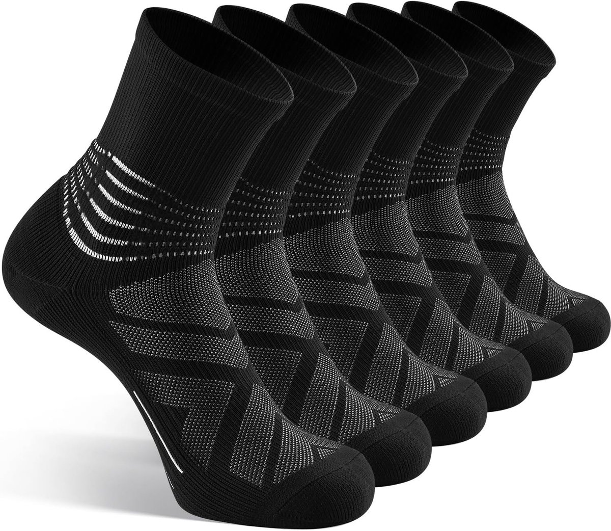 Compressiekousen voor dames en heren, compressiesokken, enkelsteun, compressiesokken voor plantaire fasciitis, 3 paar, vochtafvoerend