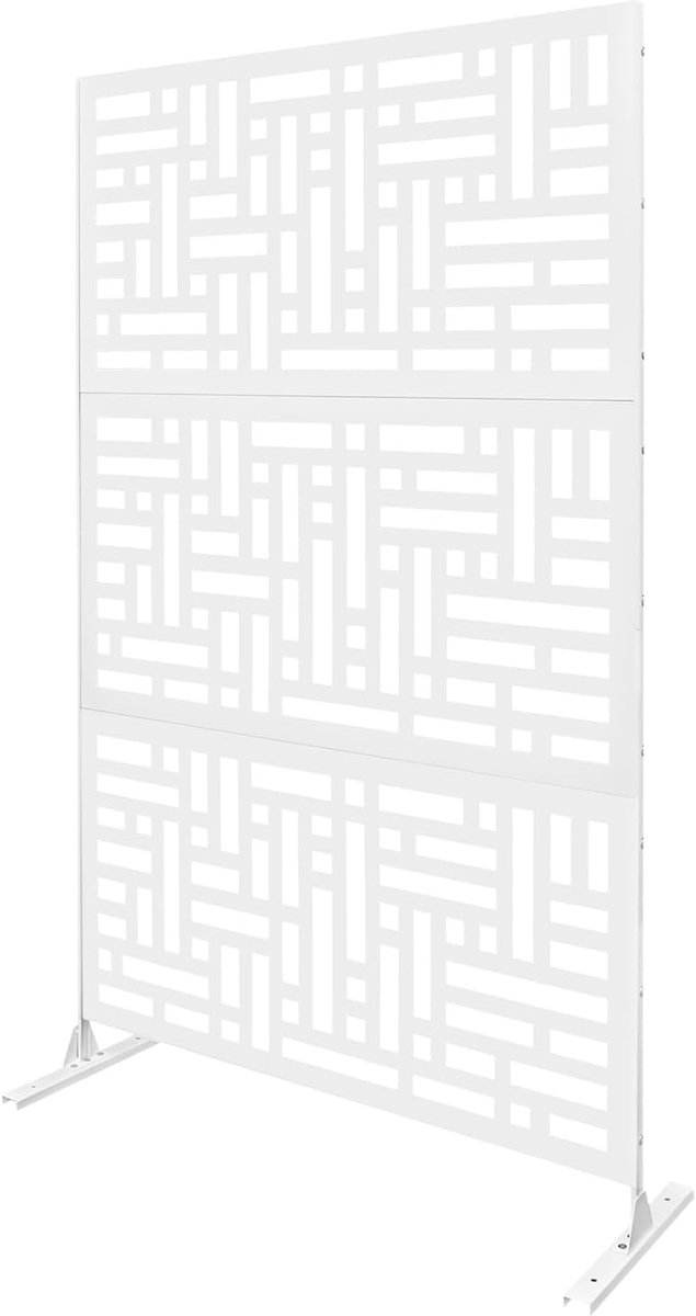 Decoratieve ruimteverdeler met standaard, metaal, voor terras, binnenplaats, achtertuin, balkon, 120 x 40 x 190 cm