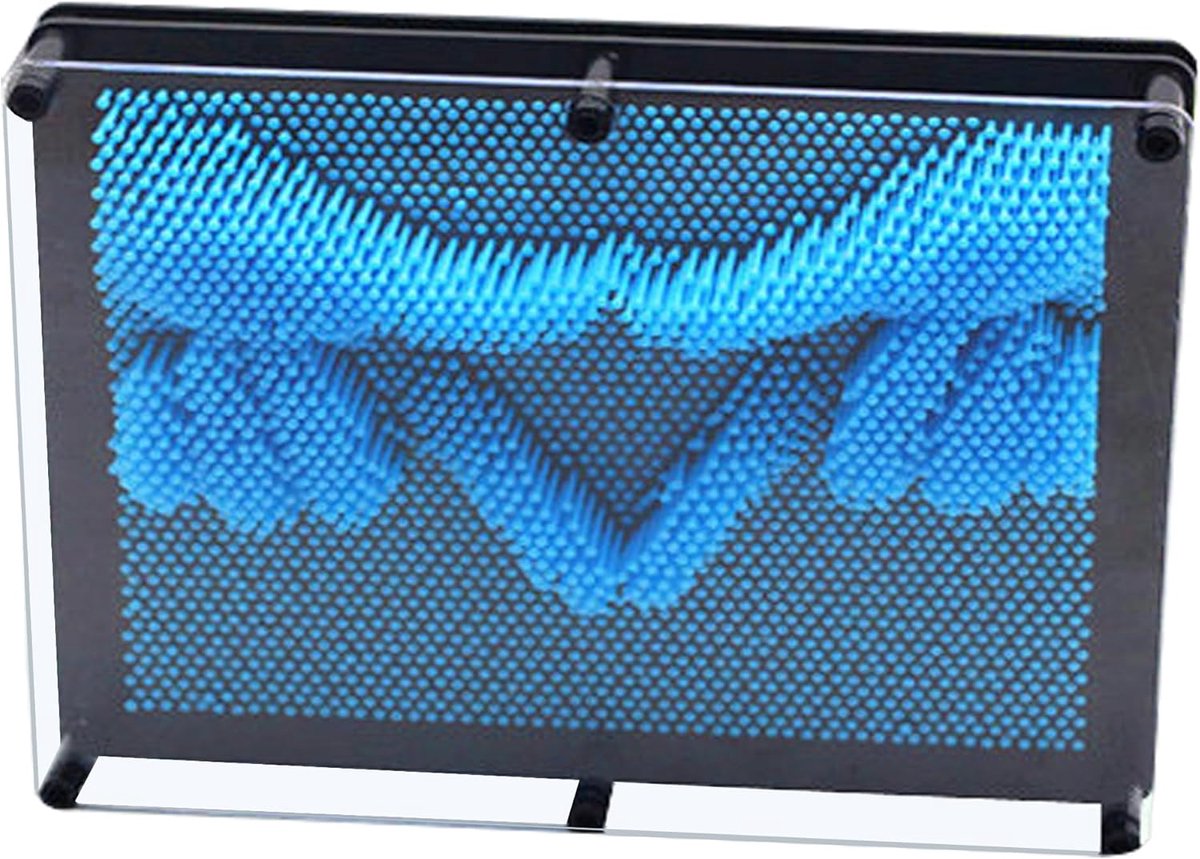 3D Pin Art Toy, Classic Pin Sculpture Board Voor Kinderen Volwassenen Plastic Home Office Desktop Decoration Clone Naald Schilderij Sculptuur Stereo Hand Face Model Board Speelgoed (Blauw)